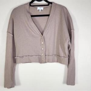 Socialite Long Sleeve Preppy Button Down Cardigan Women Size M